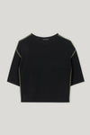 Mineral Vibes Black Cashmere Short Sleeve Sweater <span>128677<span>