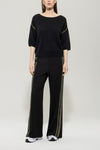 Mineral Vibes Black Cashmere Short Sleeve Sweater <span>128677<span>