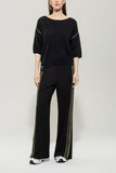 Mineral Vibes Black Cashmere Short Sleeve Sweater <span>128677<span>