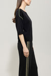 Mineral Vibes Black Cashmere Short Sleeve Sweater <span>128677<span>