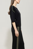 Mineral Vibes Black Cashmere Short Sleeve Sweater <span>128677<span>