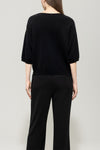 Mineral Vibes Black Cashmere Short Sleeve Sweater <span>128677<span>