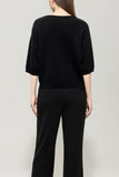 Mineral Vibes Black Cashmere Short Sleeve Sweater <span>128677<span>