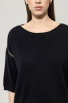 Mineral Vibes Black Cashmere Short Sleeve Sweater <span>128677<span>