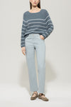 Mineral Vibes Air Force Blue Stripe Long Sleeve Sweater <span>128694<span>