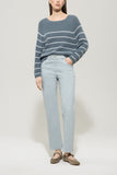 Mineral Vibes Air Force Blue Stripe Long Sleeve Sweater <span>128694<span>