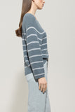 Mineral Vibes Air Force Blue Stripe Long Sleeve Sweater <span>128694<span>