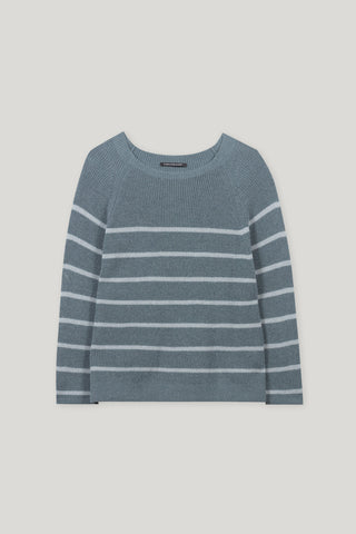 Mineral Vibes Air Force Blue Stripe Long Sleeve Sweater <span>128694<span>