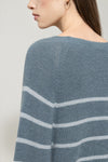 Mineral Vibes Air Force Blue Stripe Long Sleeve Sweater <span>128694<span>