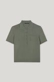 Mineral Vibes Loden Green Knit Short Sleeve Polo Sweater <span>128654<span>