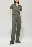 Mineral Vibes Loden Green Knit Short Sleeve Polo Sweater <span>128654<span>