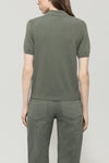 Mineral Vibes Loden Green Knit Short Sleeve Polo Sweater <span>128654<span>