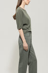 Mineral Vibes Loden Green Short Sleeve Cashmere Sweater <span>128666<span>