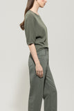 Mineral Vibes Loden Green Short Sleeve Cashmere Sweater <span>128666<span>
