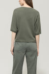Mineral Vibes Loden Green Short Sleeve Cashmere Sweater <span>128666<span>