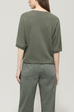 Mineral Vibes Loden Green Short Sleeve Cashmere Sweater <span>128666<span>