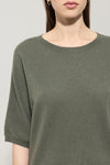 Mineral Vibes Loden Green Short Sleeve Cashmere Sweater <span>128666<span>