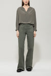Mineral Vibes Loden Green Chiffon Long Sleeve Blouse <span>228585<span>