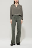 Mineral Vibes Loden Green Chiffon Long Sleeve Blouse <span>228585<span>