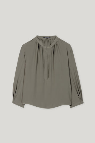 Mineral Vibes Loden Green Chiffon Long Sleeve Blouse <span>228585<span>