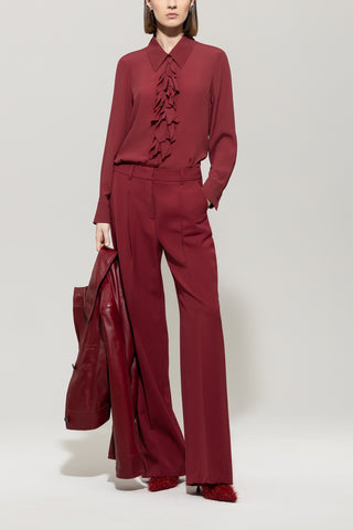 Cozy Glam Cranberry Pleat Front Trousers <span>628839<span>