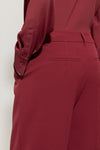 Cozy Glam Cranberry Pleat Front Trousers <span>628839<span>