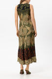 Urban Greens Print Sleeveless Maxi Dress <span>748711<span>