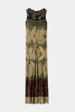 Urban Greens Print Sleeveless Maxi Dress <span>748711<span>