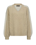 Cream V-Neck Knit Sweater