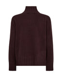 Green Funnel Neck Knit Sweater