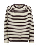Burgundy Stripe Long Sleeve Top <span>172670<span>
