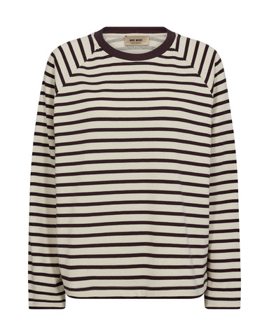 Burgundy Stripe Long Sleeve Top <span>172670<span>
