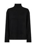 Green Funnel Neck Knit Sweater