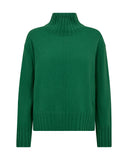 Green Funnel Neck Knit Sweater