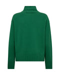 Green Funnel Neck Knit Sweater