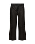Black Wide Leg Leather Trousers