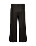 Black Wide Leg Leather Trousers
