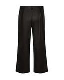 Black Wide Leg Leather Trousers