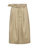 Sand Coloured Cotton Aline Skirt With Belt <span>176560<span>