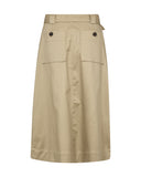 Sand Coloured Cotton Aline Skirt With Belt <span>176560<span>
