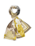 Noble Neutrals Silk Leaf Print Scarf <span>YCB4.15Z16<span>