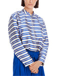 Trip To France Blue Stripe Bomber Jacket <span>YC31.14W78<span>