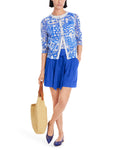 Trip To France Blue Print Mesh Cardigan <span>YC39.07M58<span>
