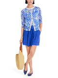Trip To France Blue Print Mesh Cardigan <span>YC39.07M58<span>