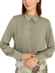 Noble Neutrals Satin Crepe Sage Blouse <span>YC51.12W01<span>