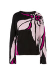 Purple Reign Abstract Bold Flower Design Sweater <span>XC41.30M56<span>