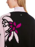 Purple Reign Abstract Bold Flower Design Sweater <span>XC41.30M56<span>