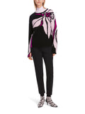 Purple Reign Abstract Bold Flower Design Sweater <span>XC41.30M56<span>