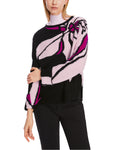 Purple Reign Abstract Bold Flower Design Sweater <span>XC41.30M56<span>