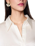 Feminine Rigour Ivory Silk Blouse <span>ZC51.09W40<span>